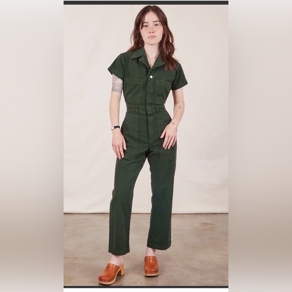Big Bud Press Medium Short Sleeve Jumpsuit- Swamp Green